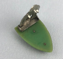 Load image into Gallery viewer, 1930s 1940s Pair of German Green Plastic and Paste Dress Clips