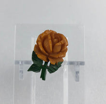 Load image into Gallery viewer, Original 1940s Carved Bakelite Rose Brooch