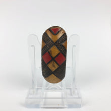 Load image into Gallery viewer, 1930s 1940s Red, Brown and Mustard Wooden Dress Clip