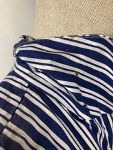 Load image into Gallery viewer, 1940s 1950s Navy and White Stripe Dress By Norman Hartnell for Berkertex - Bust 36 38