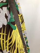 Load image into Gallery viewer, Original 1940s Summer Dress in Brown and Green Tropical Print - Bust 38 40