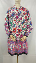 Load image into Gallery viewer, Original 1940s Novelty Print Cotton Smock with Smiling Chinese Dragon Design