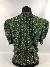 Load image into Gallery viewer, 1940s Reproduction Christmas Blouse in Riley Blake Cotton - Bust 34" 36"