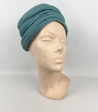 Load image into Gallery viewer, Original 1940’s Sea Foam Green Fabric Turban - Fabulous Vintage Hat