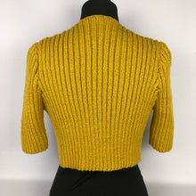Load image into Gallery viewer, 1940s Style Hand Knitted Bolero in Mustard - B34 36