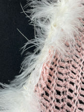 Load image into Gallery viewer, Original 1930s Crochet Bed Jacket with Marabou Feather Trim