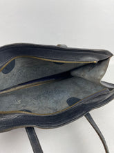 Load image into Gallery viewer, Original 1930's Blue Leather Handbag with Embossed Dog Detail