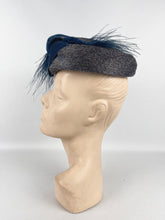 Load image into Gallery viewer, Beautiful Vintage 1950's Straw Hat with Velvet and Ostrich Feather Trim - A Cross-Keys Hat