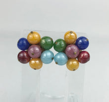 Load image into Gallery viewer, Vintage 1950s Harlequin Glass Clip on Earrings