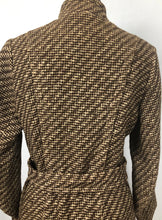 Load image into Gallery viewer, 1930s Brown and Cream Stripe Tweed Belted Coat with Double Collar - Bust 36 38