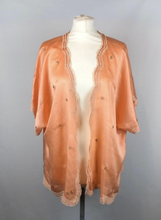 Load image into Gallery viewer, 1920s Apricot Coloured Pure Silk Bed Jacket with Floral Embroidery -  Bust 36" 38" 40"