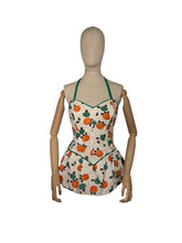 Load image into Gallery viewer, Original 1940's 1950's Floral Cotton Swimsuit - Playsuit - Vintage Swimwear - Bust 40 *