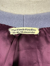 Load image into Gallery viewer, REPRODUCTION 1940s Blue Wool Coat with Burgundy Soutache Trim and Tie Belt - Bust 40 42
