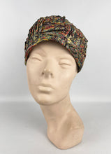 Load image into Gallery viewer, Fabulous Original 1920's Pleated Cloche in Vibrant Shades with Bow Trim *