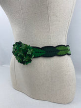 Load image into Gallery viewer, 1940's Style Felt Belt in Emerald, Pistachio and Dark Green Made From a 1941 Pattern Using Pure Wool Felt - Waist 31"