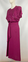 Load image into Gallery viewer, 1940s Raspberry Pink Beaded and Sequined Crepe Evening Dress - Bust 34 35 36