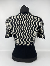Load image into Gallery viewer, Original 1940s Black and White Wavy Knit Jumper - Bust 30 31