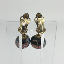 Load image into Gallery viewer, Vintage Black Wedding Cake Glass Clip On Earrings
