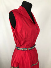 Load image into Gallery viewer, Original 1950s Red Cotton Patio Set - Bust 34" Waist 24"