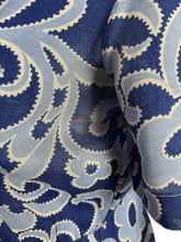 Load image into Gallery viewer, Wounded But Wearable Original 1940's Volup Two Tone Blue Summer Dress in Soft Linen - Much Loved - Bust 42 44