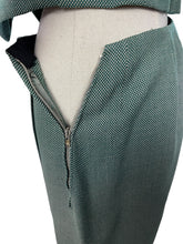 Load image into Gallery viewer, Original 1940's Green and Cream Three Piece Suit - Jacket, Skirt and Neat Little Waistcoat - Bust 36 37 38