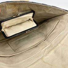 Load image into Gallery viewer, Original 1930's Midnight Blue Seamed Leather Clutch Bag with Handle  *