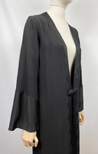 Load image into Gallery viewer, Original 1920s 1930s Black Edge to Edge Coat with Chevron Detail - Bust 38"