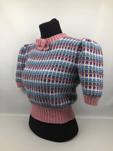 Load image into Gallery viewer, Reproduction 1940s Waffle Stripe Jumper Knitted from a Wartime Pattern - B38 40 42
