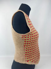 Load image into Gallery viewer, Original 1940s Fair Isle Waistcoat in Red, Green and Yellow - Charming Vintage Knit - Bust 30 31 32