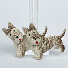Load image into Gallery viewer, Charming Original 1940's Double Scottie Dog Celluloid Brooch with Moveable Heads