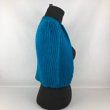 Load image into Gallery viewer, 1940s Reproduction Hand Knitted Bolero in Empire Blue - B34 35 36 37 38