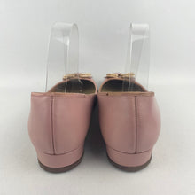 Load image into Gallery viewer, Original 1950's Baby Pink Leather Shoes with Gold Tone Trim - UK 6 6.5