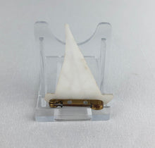 Load image into Gallery viewer, 1940s White and Blue Sailing Boat Brooch - Make Do and Mend