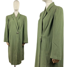 Load image into Gallery viewer, Original 1940's Volup American Made Green Lightweight Wool Crepe Coat - Bust 46 48