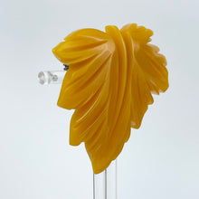 Load image into Gallery viewer, Charming Vintage Early Plastic Leaf Brooch in Mustard