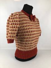 Load image into Gallery viewer, Reproduction 1940s Waffle Stripe Jumper Knitted from a Wartime Pattern - B 38 39 40 41 42
