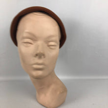 Load image into Gallery viewer, 1950s Chestnut Felt Hat with Neat Back Bow - Great Autumnal Colour