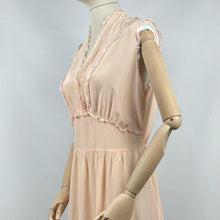 Load image into Gallery viewer, Original 1940s Nightdress by Rational with Lace Trim and Belt - Bust 40