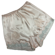 Load image into Gallery viewer, Original 1930's Palest Pink Satin French Knickers with Lace Trim - Vintage Tap Pants - Waist 26 28