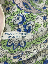 Load image into Gallery viewer, Vintage Italian Neckerchief in Pink, Green, White and Blue - Pretty Headscarf