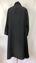 Load image into Gallery viewer, Wounded but Wearable 1920s 1930s Black Coat with Statement Button and Satin Trim - Bust