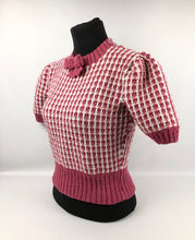 Load image into Gallery viewer, Reproduction 1940s Waffle Stripe Jumper Knitted from a Wartime Pattern - B 36 38 40