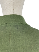 Load image into Gallery viewer, Original 1940's Volup American Made Green Lightweight Wool Crepe Coat - Bust 46 48