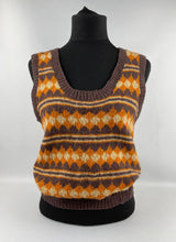 Load image into Gallery viewer, Vintage Fair Isle Pullover in Autumnal Shades of Brown, Rust and Cream - Bust 34" - AS IS
