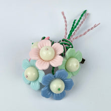 Load image into Gallery viewer, Fabulous Luxulite Brooch with a Cluster of Flowers in Pastel Shades of Pink, Blue and Green