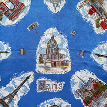 Load image into Gallery viewer, Vintage Paris Tourist Piece Scarf with Moulin Rouge, The Eiffel Tower and More - Great Turban or Headscarf
