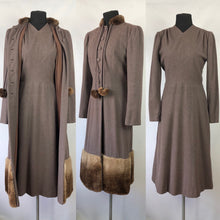 Load image into Gallery viewer, Exceptional 1940s Genuine Fur Trimmed Princess Coat and Dress Set by Reels of Milwaukee - B36
