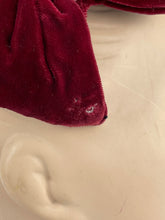 Load image into Gallery viewer, Original 1950's Burgundy Velvet and Straw Hat by Jacoll - Such a Classic Piece *