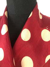 Load image into Gallery viewer, 1940s 1950s Marie Moore Red & White Polka Dot Grosgrain Silk Dress - B32