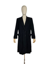Load image into Gallery viewer, Original 1940's Inky Black Lightweight Wool Coat with Broad Shoulders - Bust 38 40 *